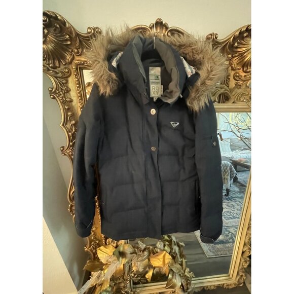Roxy Jonah Bright 10K Navy Jacket w removable hood. Insulated, waterproof Sz S - Picture 5 of 12